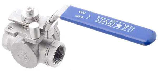 3cestný kulový ventil L 3/4", nerezová ocel