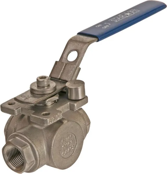 3cestný kulový ventil L 3/8", nerezová ocel