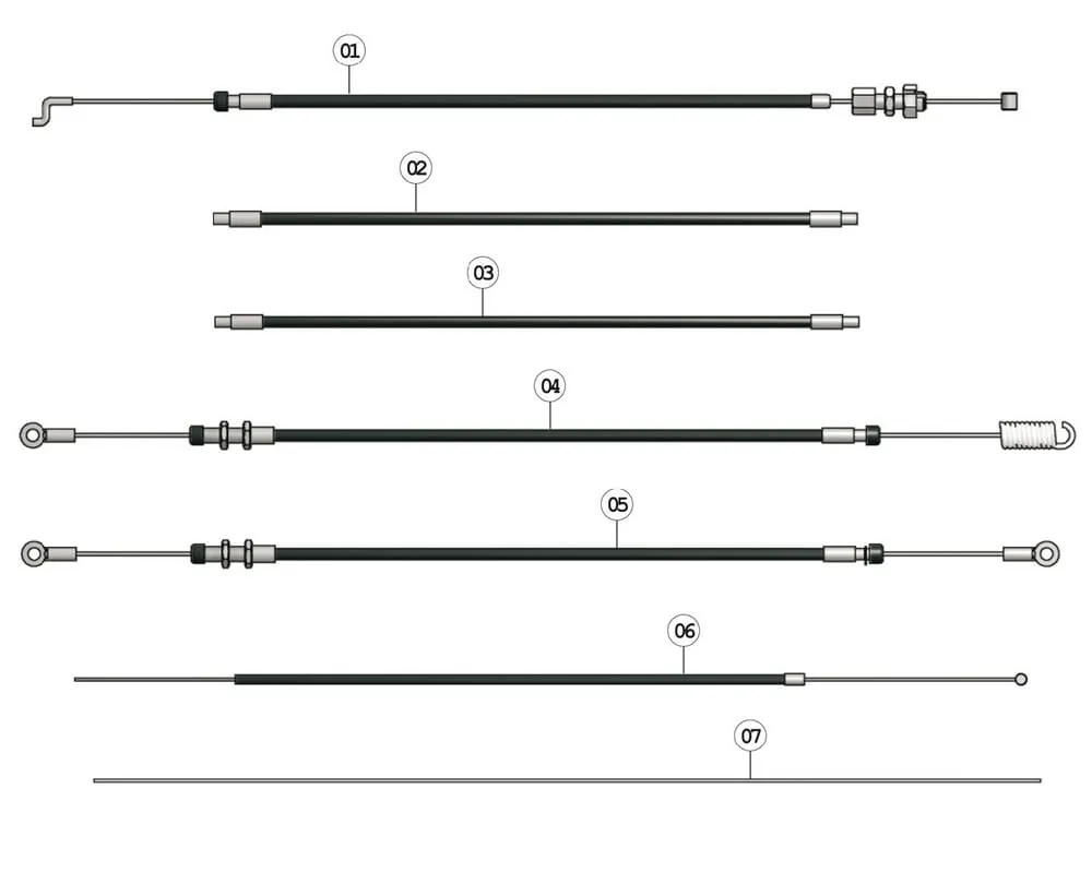 Bovdenová lanka – pevná rukojeť