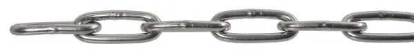 Řetěz z kruhové oceli A4, dlouhé články, DIN 763 AISI 304