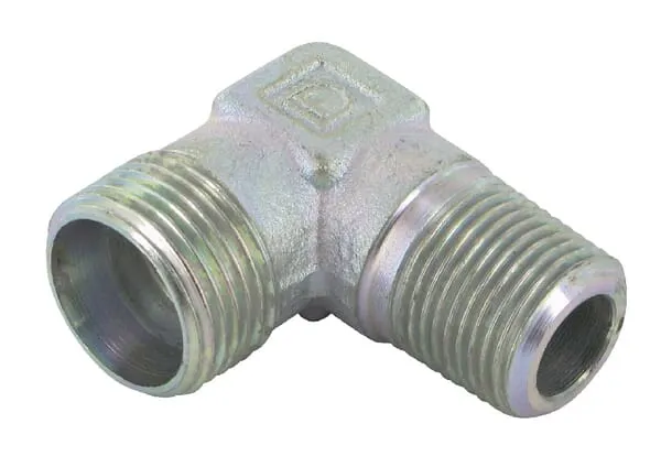 Úhlové šroubení 90°, šroubení GAZ x šroubení metrické francouzské s řezným kroužkem