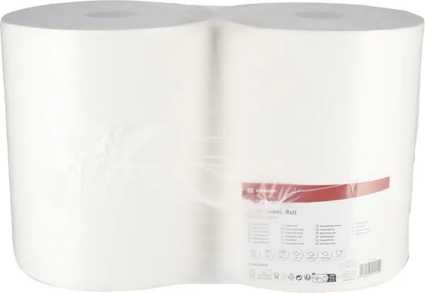 Papírové ručníky, bílá role, 36 cm x 1000 m, jednovrstvé, vnější Ø 330 mm, 2 role/bal.