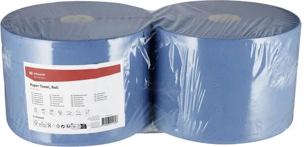 Papírové ručníky, modrá role, 23 cm x 370 m, třívrstvé, vnější Ø 340 mm, 2 role/bal.