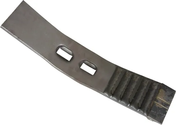 Radlice kultivátoru 400x70x20 mm, tvrzená, zahnutá, 2 otvory