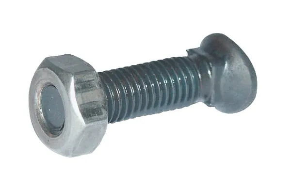 Pluhové šrouby s oválnou hlavou, čtyřhranem a maticemi