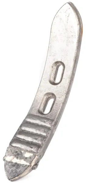 Radlice kultivátoru 360x60x20 mm, tvrzená, zahnutá, 2 otvory