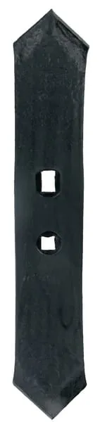 Hrot kultivátoru 340x64x10 mm, oboustranně kalený, zahnutý, 2 otvory