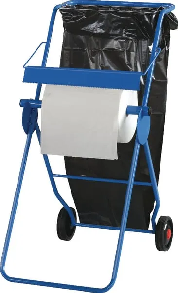 Mobile floor stand with waste bag holder