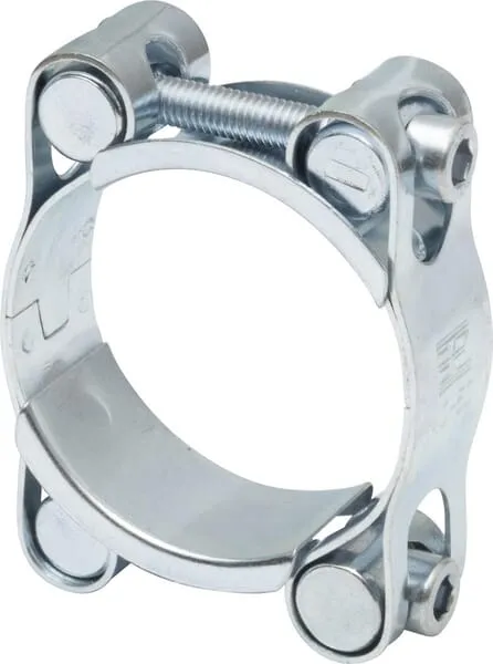 Hadicová spona dvojitá, 40–50 mm, dvojitý šroub, DIN912, pozinkovaná, Kramp