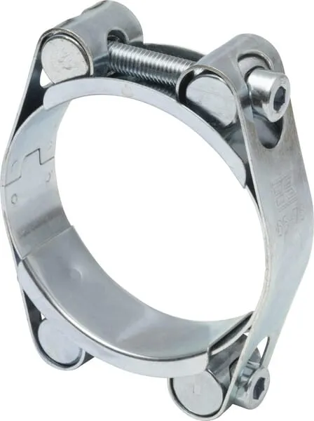 Hadicová spona dvojitá, 65–75 mm, dvojitý šroub, DIN912, pozinkovaná, Kramp