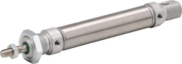 Kulatý válec DW podle DIN ISO 6432 s vnějším závitem a rozlišením polohy - otvor Ø10mm