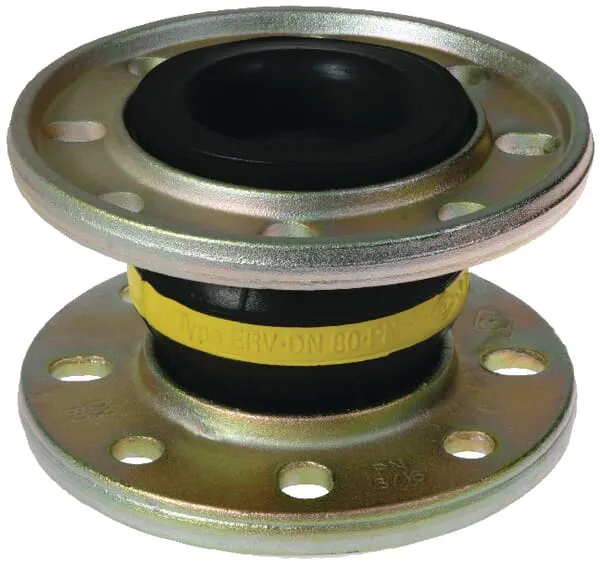 Trubková spojka s ocelovými přírubami ERV- žlutý kroužek