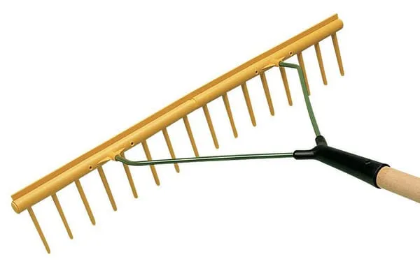 Plastové hrábě - 16 rovné zuby 64 cm s hranou - bez násady