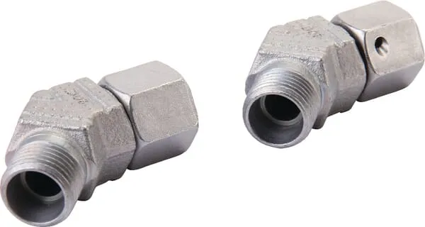 Úhlové spojky 45°, převlečná matice metrická x metrické šroubení s řezným kroužkem