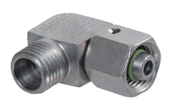 Nastavitelné úhlové spojky 90°, převlečná matice x metrické šroubení s řezným kroužkem