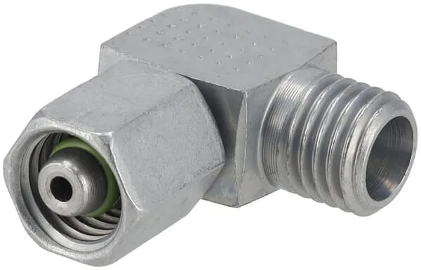 Nastavitelné úhlové spojky 90°, převlečná matice x metrické šroubení s řezným kroužkem