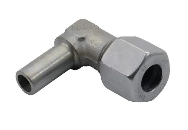 Nastavitelné spojky 90°, konec trubky metrický x řezný kroužek metrický