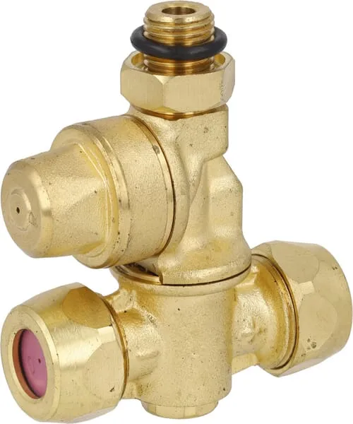 Dvojitý mosazný držák trysky, 1,0/1,2