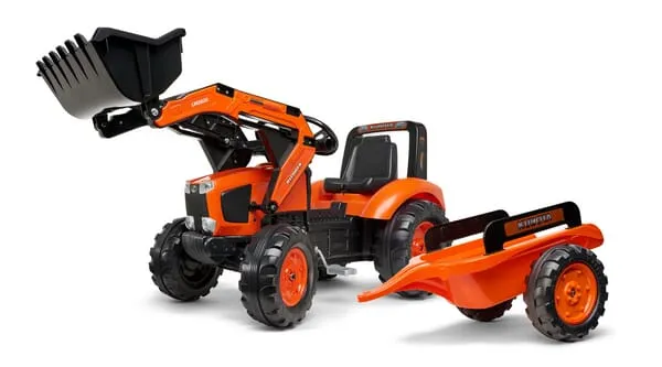 F2060AM Šlapací traktor Kubota, s čelním nakladačem a přívěsem
