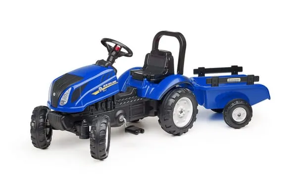 F3080AB Šlapací traktor New Holland s přívěsem a otevírací kapotou