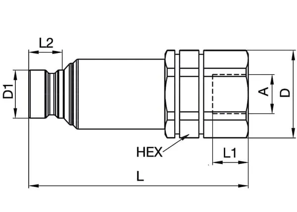 Hydraulická plochá rychlospojka s profilem ISO 16028, řada FEM / IF