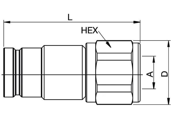 1" spojka samec s plochým čelním povrchem Tema