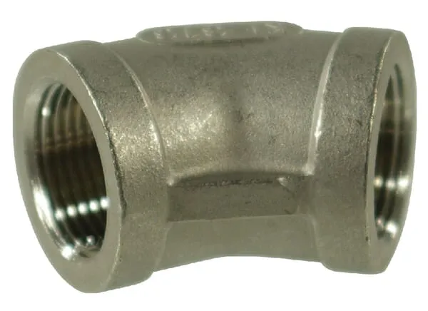 Tvarovka č.120 - Koleno 45° - 2x Vnitřní závit - Nerezová ocel 316
