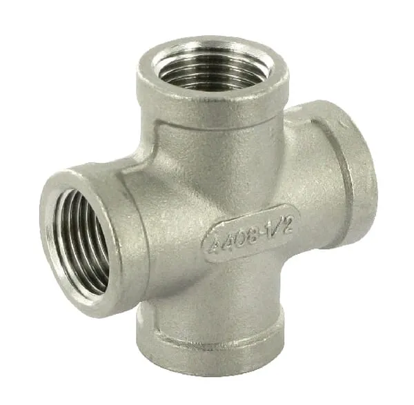 Tvarovka č.180 - Křížové šroubení - 4x Vnitřní závit - Nerezová ocel 316