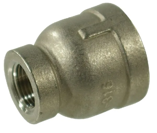 Tvarovka č.240 - Redukce - 2x Vnitřní závit - Nerezová ocel 316