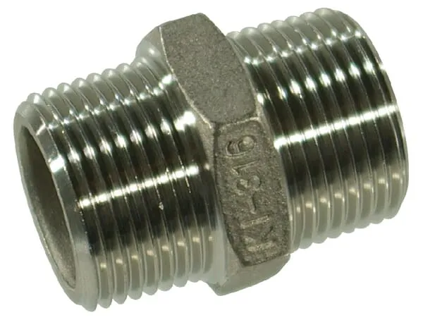 Tvarovka č.280 - Vsuvka - 2x Vnější závit -Nerezová ocel 316