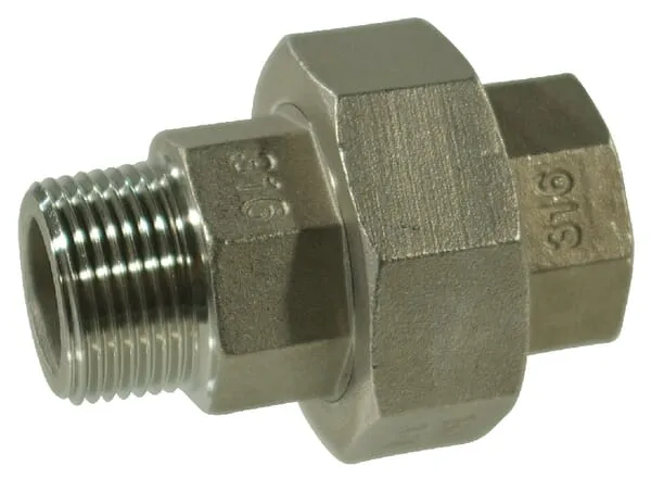 Tvarovka č.341 - Kuželové šroubení - Vnitřní závit x Vnější závit - Nerezová ocel 316