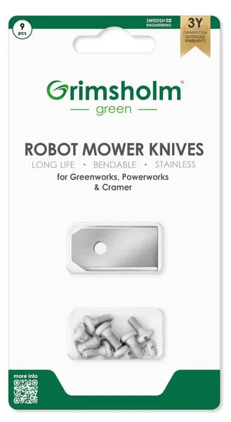 Nože pro Greenworks, Powerworks, Cramer, 9 ks