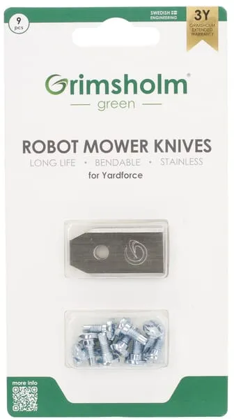 Nože, 9 ks, vhodné pro robotické sekačky Yardforce