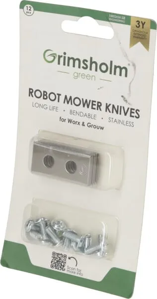 Nože, 12 ks, vhodné pro robotické sekačky Worx, Grouw