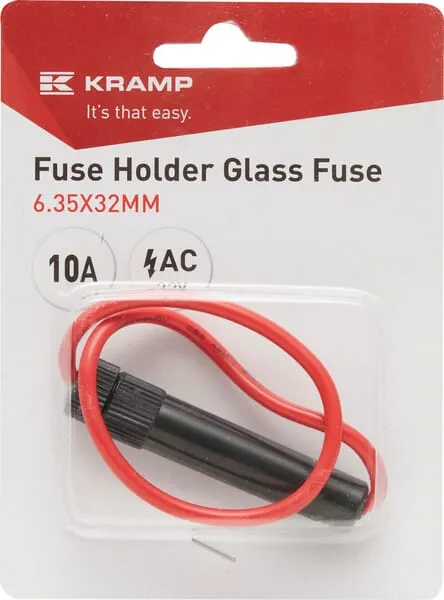 Fuse holder glass fuse 10A 250V AC 6.35x32mm