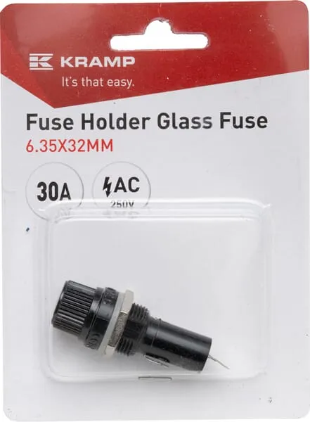 Fuse holder glass fuse 30A 250V AC 6.35x32mm