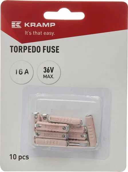 Pojistka Torpedo 16A 36V červená, keramická, 10 ks