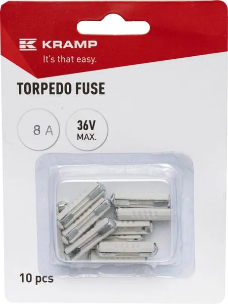 Torpedo fuse ceramic 8A 36V white (x10)