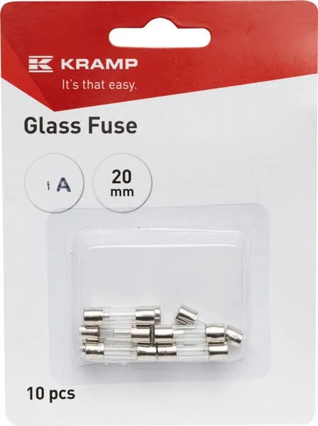 Glass fuse 1A 20mm (x10)