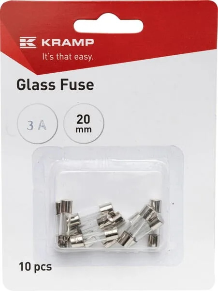 Glass fuse 3A 20mm (x10)
