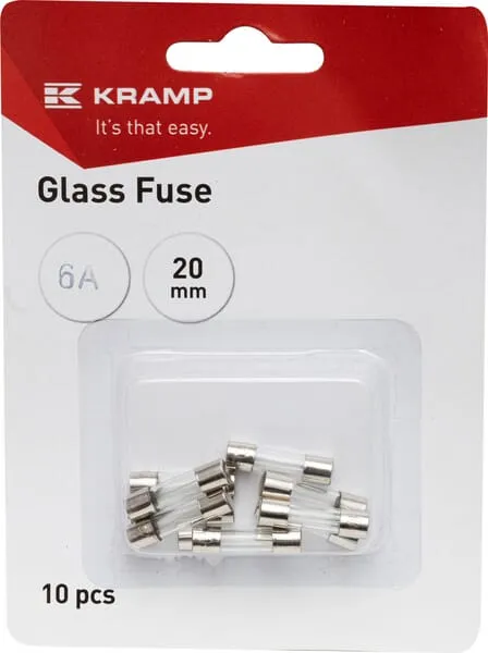 Glass fuse 6A 20mm (x10)