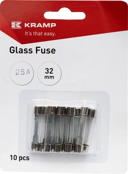 Glass fuse 25A 32mm (x10)