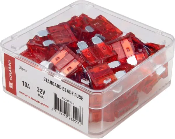 Standard blade fuse 10A 32V red (x50)
