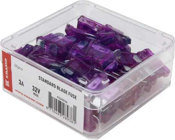 Standard blade fuse 3A 32V violet (x50)