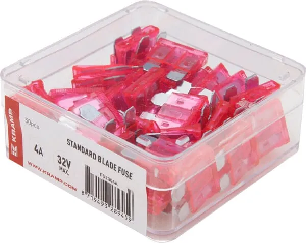 Standard blade fuse 4A 32V pink (x50)