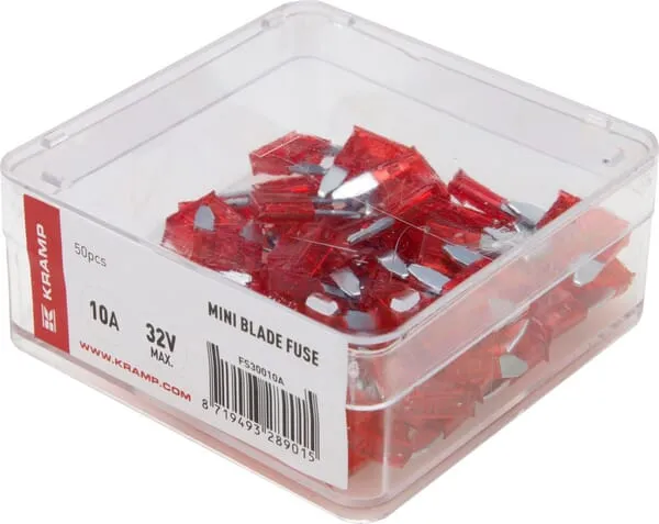 Mini blade fuse 10A 32V red (x50)