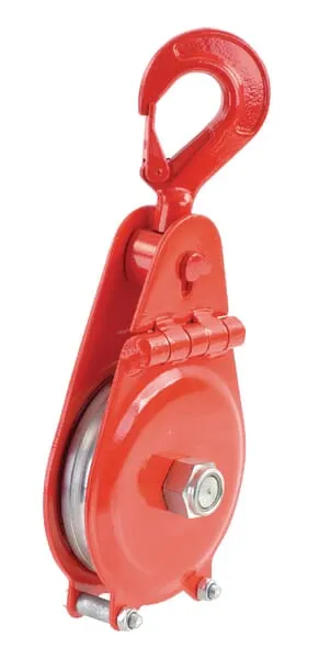 Lanová kladka s výklopným bočním plechem