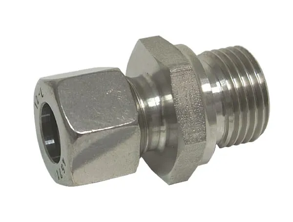 Šroubovací spojky, šroubení BSP x řezný kroužek metrický, nerezová ocel