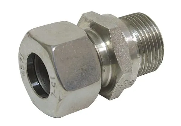 Šroubovací spojky, metrické šroubení WD x řezný kroužek metrický, nerezová ocel