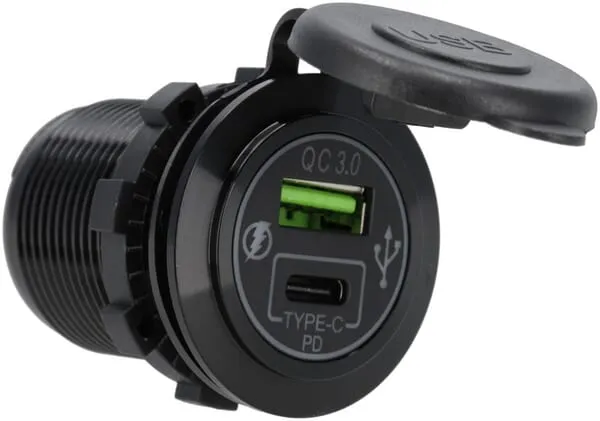 Zásuvka USB-C + USB-A 12/24V pro zapuštěnou montáž